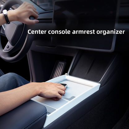 EVKITT Silicone Center Console Armrest Organizer for Tesla Model Y Juniper & Model 3 Highland (Premium Flexible Silicone)