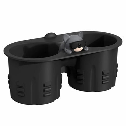 EVKITT Chic Cartoon Center Console Cup Holder Insert Slot Stabilizer Limiter for Tesla Model Y Model 3 (Premium Shockproof Silicone, Anti-Rattle 1-Pack)