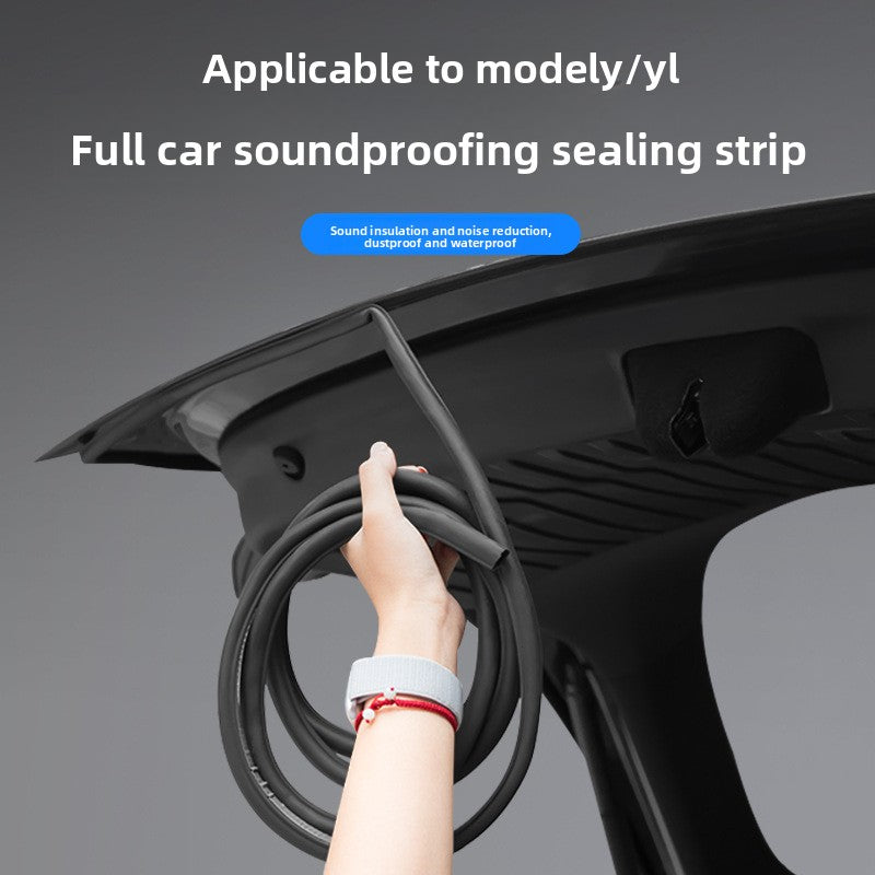 EVKITT Full Car Noise Reduction Sealing Strip Kit Weatherstripping Rubber Soundproof Seals for Tesla Model Y Juniper 2025+ (Premium EPDM Weatherproof Hollow Rubber, Complete Multi-Piece Set)