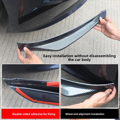 EVKITT Front Bumper Protector Lip Corner Guard Anti-Scratch Bumper Winglet Spoiler for Tesla Model 3 Highland (Premium Luxury High-Toughness Automotive ABS Matrix,  2-Piece Set)