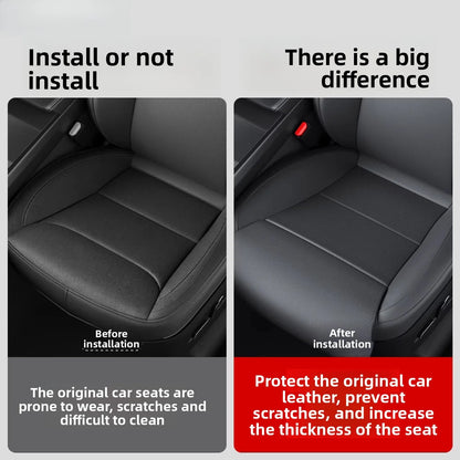 EVKITT for Tesla Model 3 Highland Model Y Juniper Front Seat Leg Support Cushion Integrated Extended Footrest Memory Foam PU Leather Car Seat Comfort Accessory
