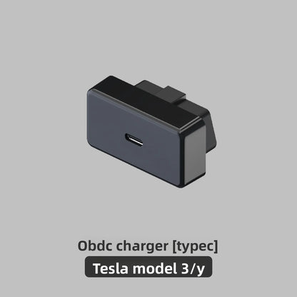EVKITT for Tesla Model 3 Model Y OBD Power Adapter Type-C PD Fast Charging Converter Plug Dashboard Charger Expansion Accessory