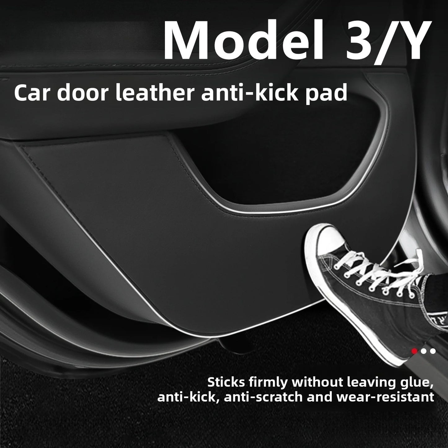 EVKITT Door Anti-Kick Guard Protection Panel Kit for Tesla Model 3 Highland Model Y Juniper (Premium Alcantara-Texture Suede, 4-Piece Full Set)