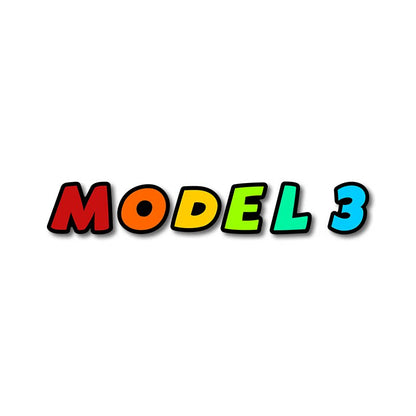 EVKITT 3D Cartoon Letter Emblem for Tesla Model 3 & Model Y Trunk (Premium Weatherproof Polymer, Colorful Car Tail Badge)
