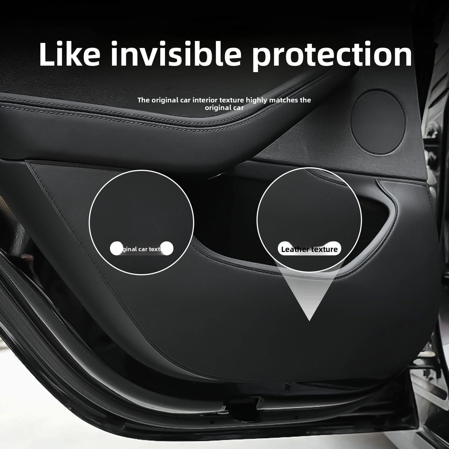 EVKITT Door Anti-Kick Guard Protection Panel Kit for Tesla Model 3 Highland Model Y Juniper (Premium Alcantara-Texture Suede, 4-Piece Full Set)