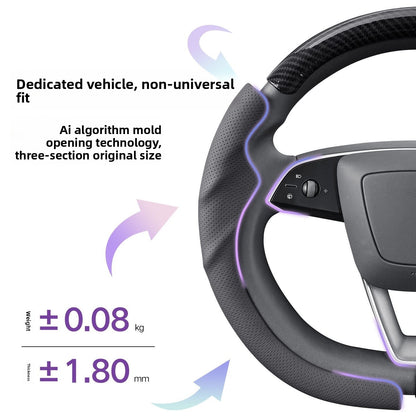 EVKITT 3-teilige segmentierte Lenkradabdeckung, ultradünn, sportlich, rutschfest, für Tesla Model 3 & Model Y 2017-2026