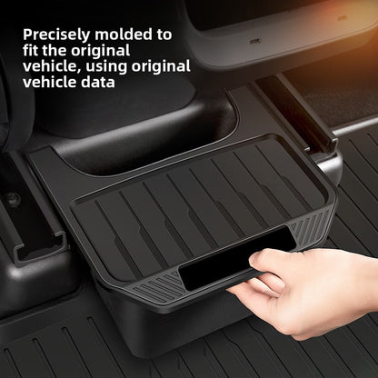 EVKITT Silicone Under Seat Storage Box & Trash Bin for Tesla Model Y 2021-2024 (Premium Silicone, 1-Pack)