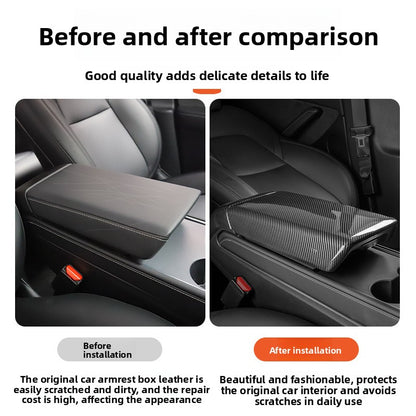 EVKITT Center Console Armrest Box Lid Cover Protector Trim for Tesla Model 3 Highland Model Y Juniper 2024–2026+ (Premium Anti-Scratch ABS, 1-Piece Shell)