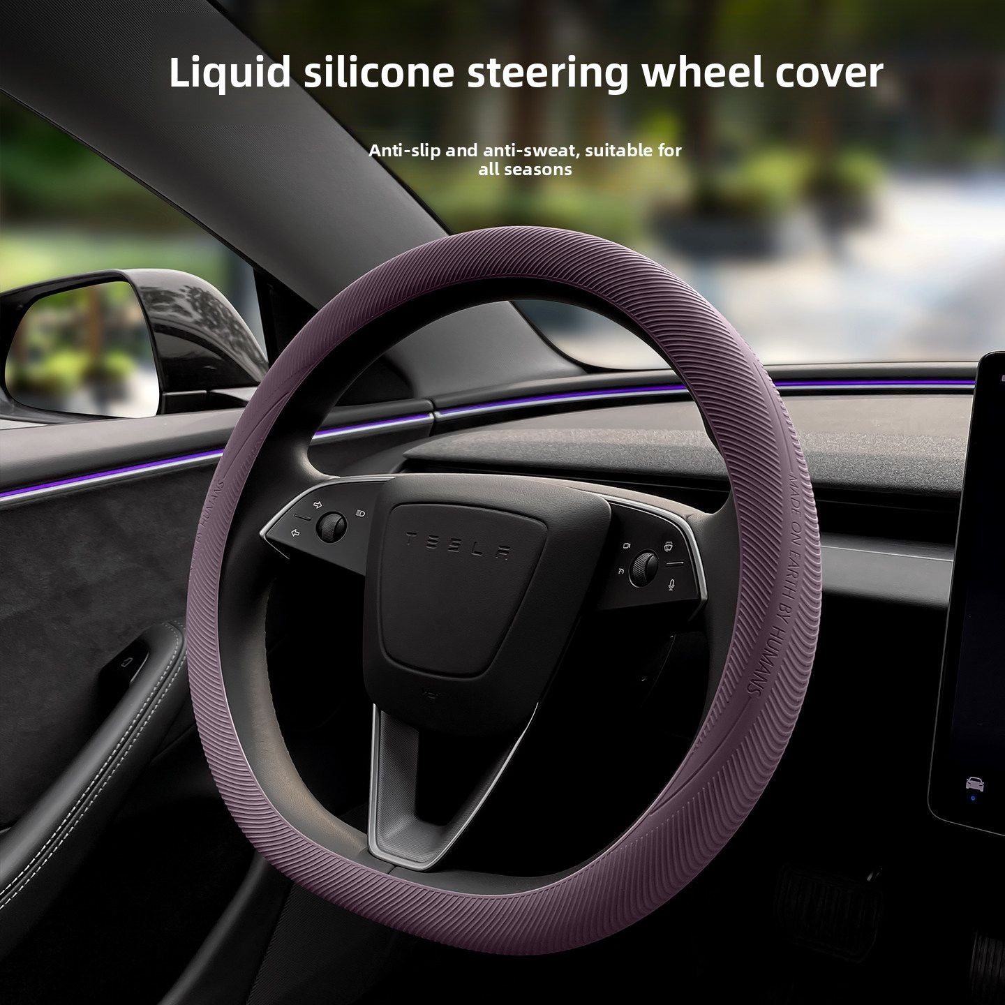 EVKITT Anti-Slip Silicone Steering Wheel Cover for Tesla Model 3 Highland & Model Y Juniper (1-Pack)