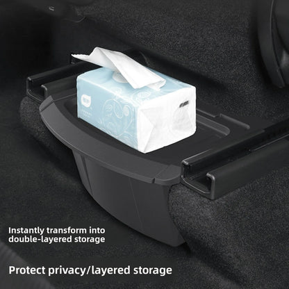 EVKITT Center Console Armrest Organizer Rear Seat Hidden Storage Box for Tesla Model Y Juniper 2025+ (Premium Shockproof Silicone, Anti-Rattle 1-Pack)
