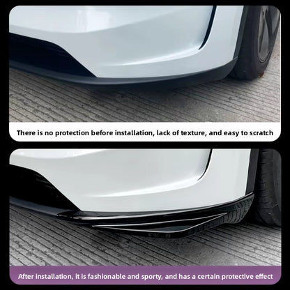 EVKITT Frontstoßstangenschutz Lippe Eckenschutz Kratzschutz Stoßfänger Winglet Spoiler für Tesla Model 3 Highland Model Y Juniper (Premium Luxus hochzähes Automobil ABS 2er-Set)