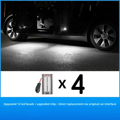 Evkitt for Tesla model 3 model y model s model x 2021+welcome light (advanced fire-proof PC and high-output LED matrix, super bright 4 pieces)