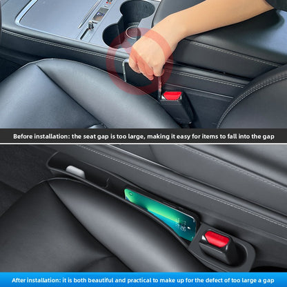 EVKITT Seat Gap Storage Box Organizer Center Console Side Drop Blocker for Tesla Model Y Juniper Model 3 Highland