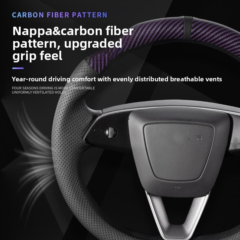 EVKITT Ultra-Thin Sport Steering Wheel Cover for Tesla Model 3  & Model Y Juniper/YL 2017-2026 – Anti-Slip Grip with Center Alignment Marker