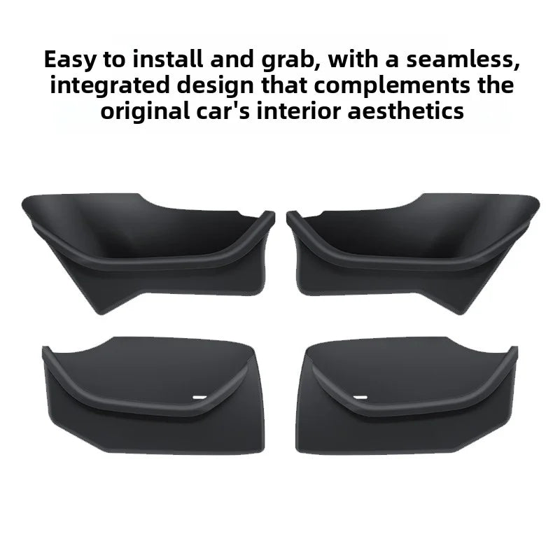 EVKITT Door Armrest Storage Box Side Door Slot Pocket Organizer for Tesla Model Y Juniper Model 3 Highland/Juniper (Premium Shockproof Silicone, Waterproof 4-Piece Set)