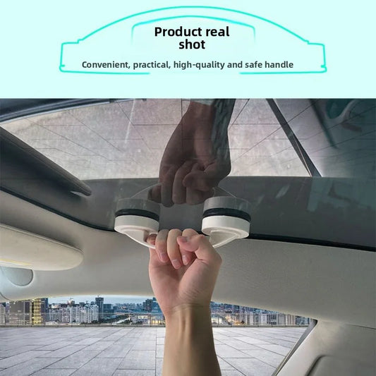 EVKITT for Tesla Model 3 Model Y Model S Model X Roof Handle Suction Cup Grab Handle No-Drill Installation ABS Silicone Interior Assist Grip Accessory