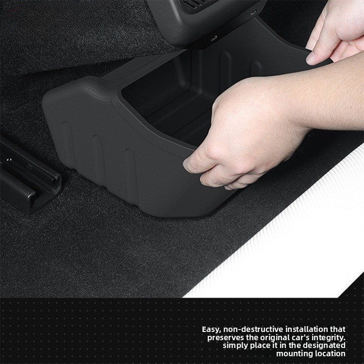 EVKITT Rear Console Storage Box & Trash Bin Organizer Under-Vent Seatback Garbage Caddy for Tesla Model 3 Highland ( 1-Piece Set)