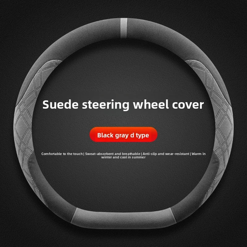 EVKITT Winter Warm Steering Wheel Cover for Tesla Model Y Juniper & Model 3 Highland Premium Plush Anti-Slip Protector (Black)