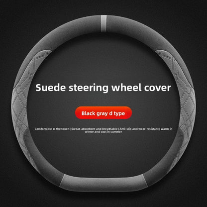 EVKITT Winter Warm Steering Wheel Cover for Tesla Model Y Juniper & Model 3 Highland Premium Plush Anti-Slip Protector (Black)