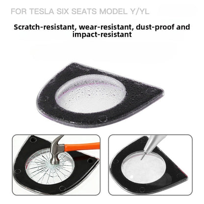 EVKITT for Tesla Model 3 Highland Model Y Juniper Front Camera Lens Cover Protection Cap Guard Shield 6-Seater Exterior 2-Piece Set