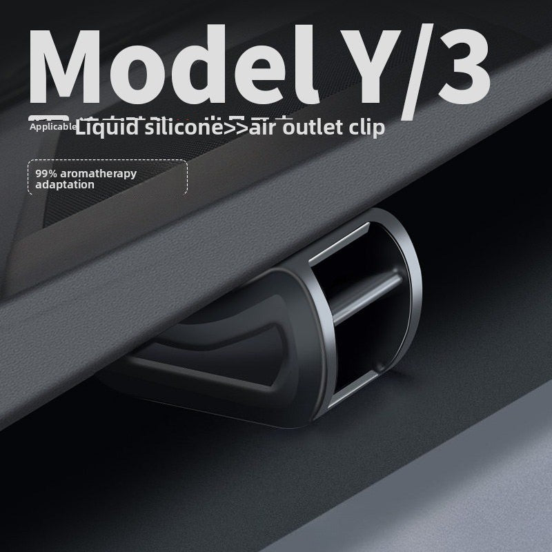 EVKITT Hidden Air Vent Aromatherapy Clip Adapter Holder for Tesla Model 3 Model Y 2021-2026 (Anodized Aluminum & Anti-Scratch Silicone, 1-Pack)