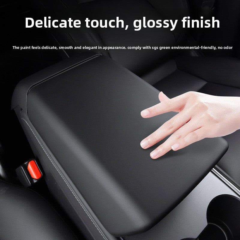 EVKITT Center Console Armrest Box Lid Cover Protector Trim for Tesla Model 3 Highland Model Y Juniper 2024–2026+ (Premium Anti-Scratch ABS, 1-Piece Shell)