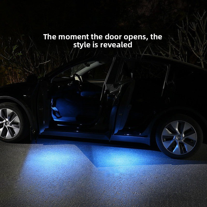 Evkitt for Tesla model 3 model y model s model x 2021+welcome light (advanced fire-proof PC and high-output LED matrix, super bright 4 pieces)