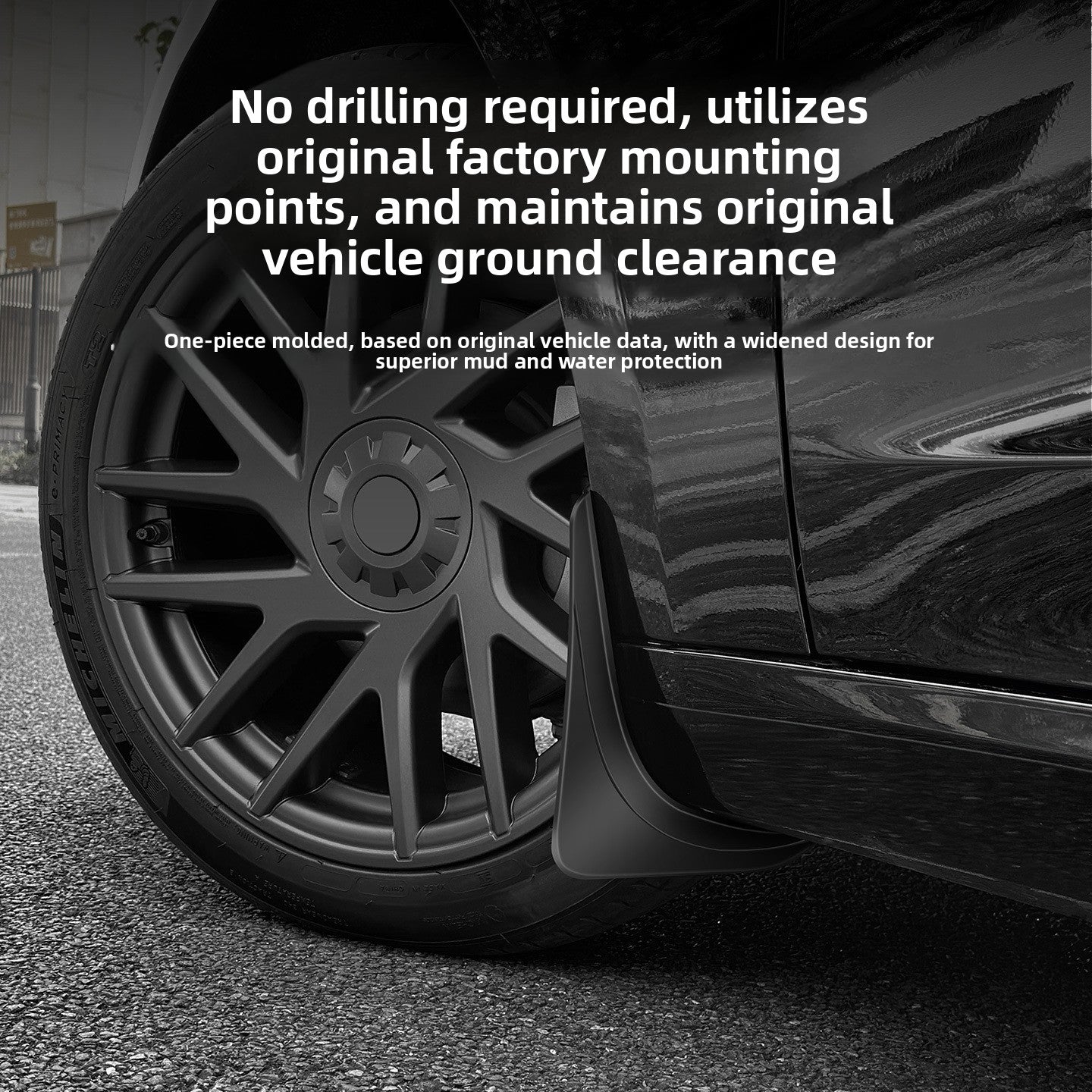 EVKITT No-Drilling Mud Flaps Splash Guards Kit for Tesla Model 3 Highland Model Y Juniper (Premium Flexible TPE, 4-Piece Full Set)
