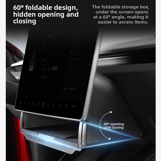 EVKITT Under-Screen Storage Box Center Console Lower Organizer Tray for Tesla Model 3  Model Y 2021-2023