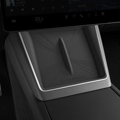 EVKITT Center Console Wireless Charging Pad Silicone Cover Anti-Slip Dual Wireless Charger Mat for Tesla Model 3 Highland & Model Y Juniper