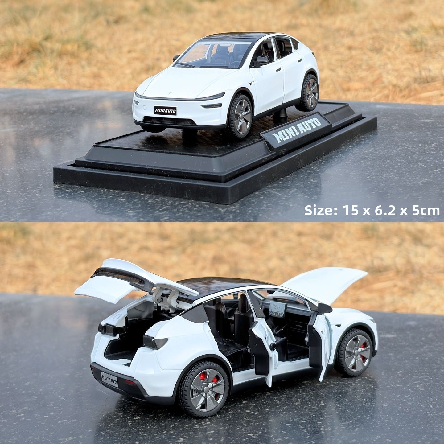 EVKITT Diecast Metal Toy Car Model Collectible Miniature Vehicle for Tesla Model Y Juniper (Premium Diecast Zinc Alloy & High-Impact Polymer, 1:32 Scale Sound & Light 1PCS)