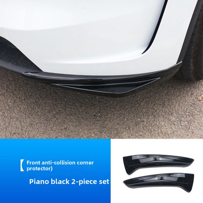 EVKITT Front Bumper Protector Lip Corner Guard Anti-Scratch Bumper Winglet Spoiler for Tesla Model Y Juniper （Premium Luxury High-Toughness Automotive ABS 2-Piece Set）