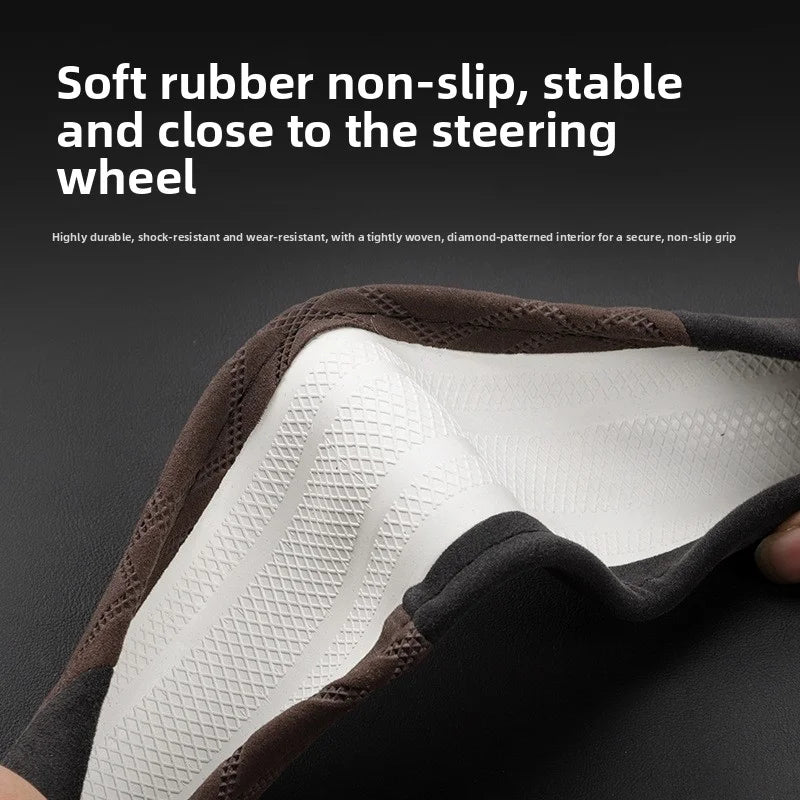 EVKITT Winter Warm Steering Wheel Cover for Tesla Model Y Juniper & Model 3 Highland Premium Plush Anti-Slip Protector (Black)