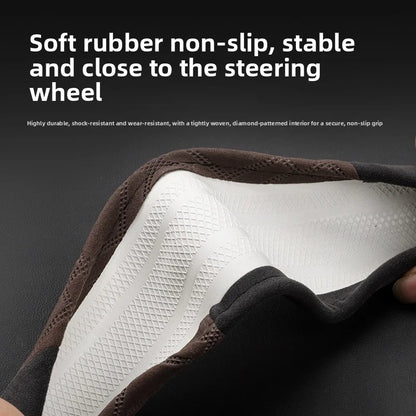 EVKITT Winter Warm Steering Wheel Cover for Tesla Model Y Juniper & Model 3 Highland Premium Plush Anti-Slip Protector (Black)