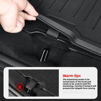 EVKITT Trunk Floor Board Pull Handle Strap for Tesla Model Juniper 2025+ (Premium Ergonomic Lower Cargo Lifter, Matte Black 2PC)