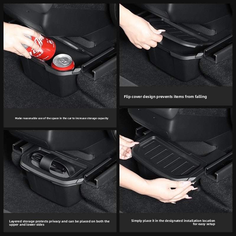 EVKITT Rear Armrest Console Storage Box & Garbage Organizer Under-Vent Seatback Trash Caddy for Tesla Model YL