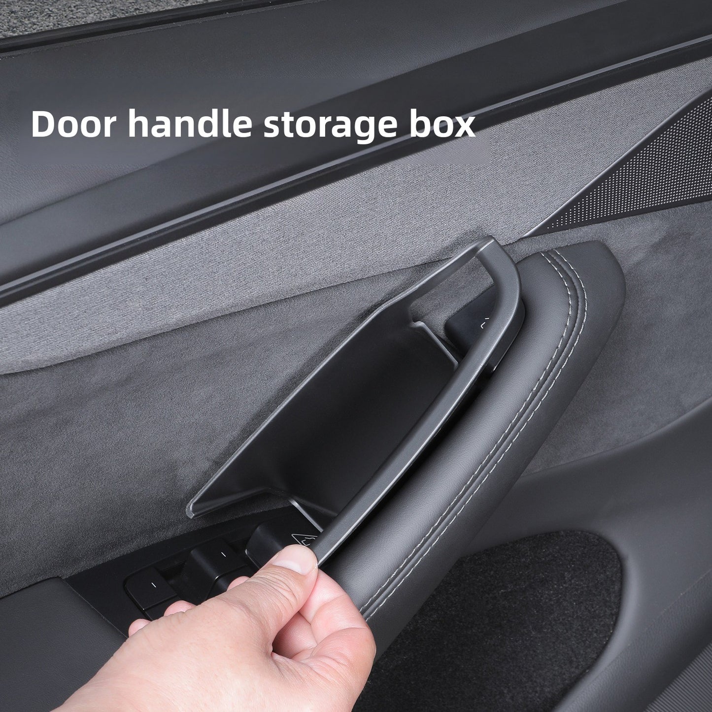 EVKITT Door Handle Storage Box Organizer Side Door Armrest Pocket Tray for Tesla Model 3 Highland Model Y Juniper (Premium Flexible Silicone 4PCS)