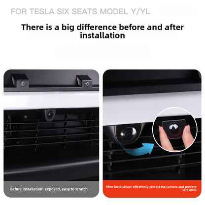 EVKITT for Tesla Model 3 Highland Model Y Juniper Front Camera Lens Cover Protection Cap Guard Shield 6-Seater Exterior 2-Piece Set