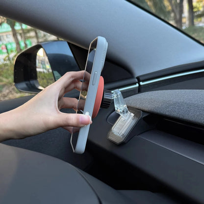EVKITT for Tesla Model 3 Highland Model Y Juniper Magnetic Car Phone Holder Silicone Magnetic Suction Dashboard Mount MagSafe Compatible Trend Accessories