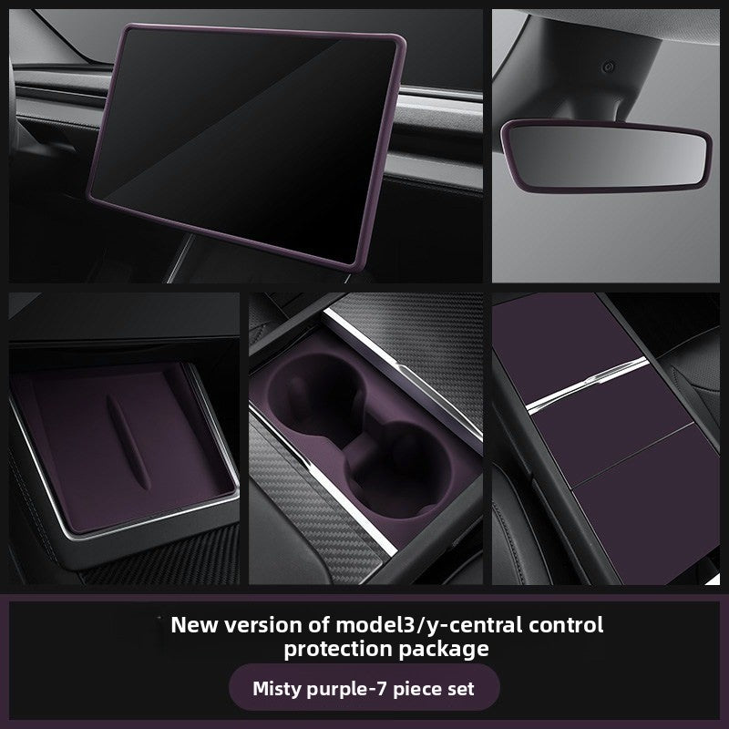 EVKITT Haze Raspberry Purple Silicone Wireless Charger Mat for Tesla Model Y Juniper & Model 3 Highland (Premium Liquid Silicone, Anti-Slip Dust Protector)