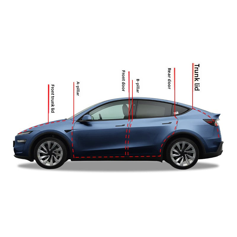 EVKITT Full Car Noise Reduction Sealing Strip Kit Weatherstripping Rubber Soundproof Seals for Tesla Model Y Juniper 2025+ (Premium EPDM Weatherproof Hollow Rubber, Complete Multi-Piece Set)