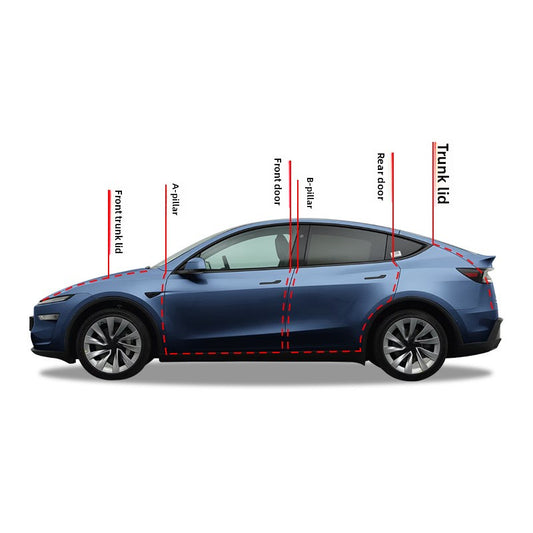 EVKITT Full Car Noise Reduction Sealing Strip Kit Weatherstripping Rubber Soundproof Seals for Tesla Model Y Juniper 2025+ (Premium EPDM Weatherproof Hollow Rubber, Complete Multi-Piece Set)