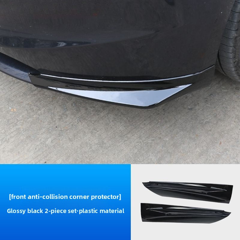 EVKITT Front Bumper Protector Lip Corner Guard Anti-Scratch Bumper Winglet Spoiler for Tesla Model 3 Highland (Premium Luxury High-Toughness Automotive ABS Matrix,  2-Piece Set)