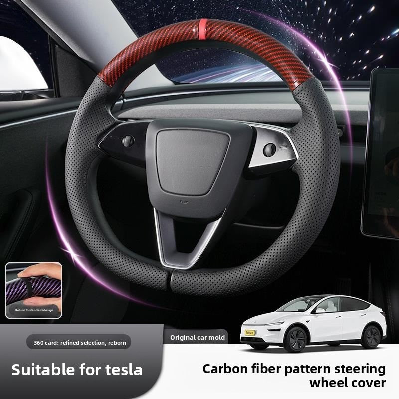 EVKITT Ultra-Thin Sport Steering Wheel Cover for Tesla Model 3  & Model Y Juniper/YL 2017-2026 – Anti-Slip Grip with Center Alignment Marker