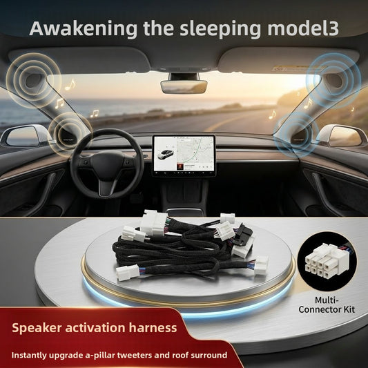 EVKITT DIY Audio Speaker Activation Harness for Tesla Model 3 2021-2022 (Premium OFC Copper, Plug & Play Sound Upgrade)