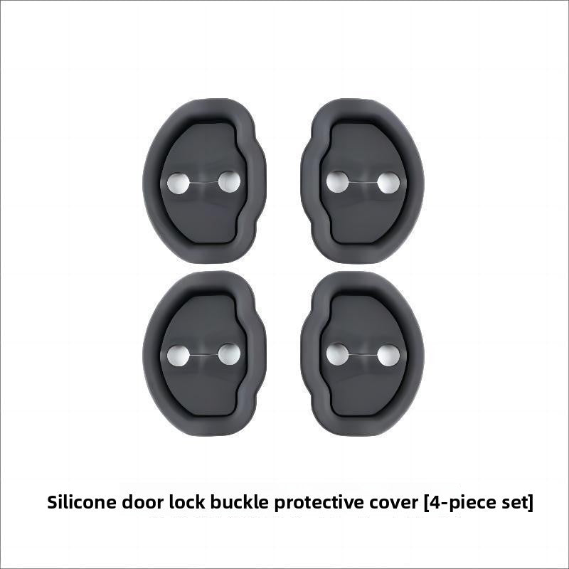 EVKITT Door Lock Striker Buffer Damper Cover Shock Absorber for Tesla Model Y Model 3 (Premium Thickened Silicone, Silent Anti-Collision 4-Pack)