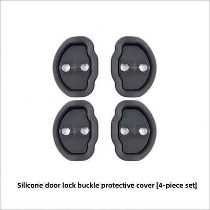 EVKITT Door Lock Striker Buffer Damper Cover Shock Absorber for Tesla Model Y Model 3 (Premium Thickened Silicone, Silent Anti-Collision 4-Pack)