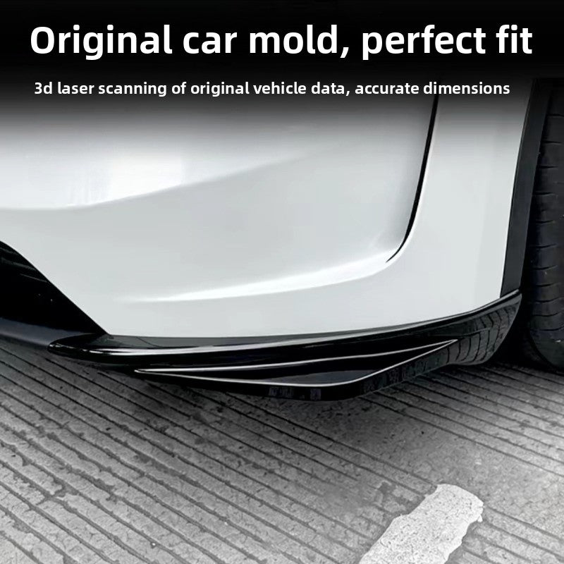 EVKITT Frontstoßstangenschutz Lippe Eckenschutz Kratzschutz Stoßfänger Winglet Spoiler für Tesla Model 3 Highland Model Y Juniper (Premium Luxus hochzähes Automobil ABS 2er-Set)