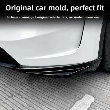EVKITT Frontstoßstangenschutz Lippe Eckenschutz Kratzschutz Stoßfänger Winglet Spoiler für Tesla Model 3 Highland Model Y Juniper (Premium Luxus hochzähes Automobil ABS 2er-Set)