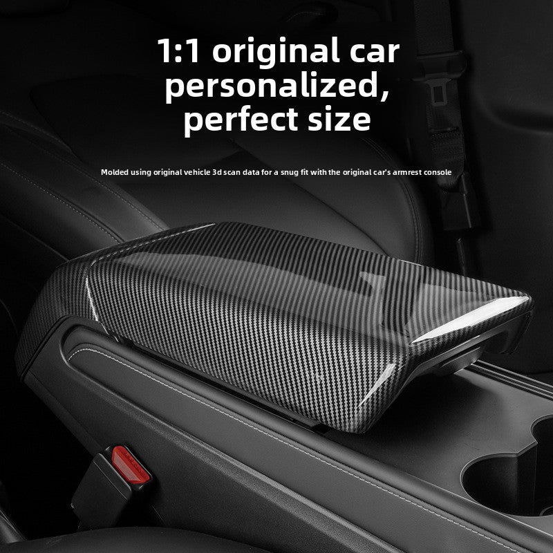 EVKITT Center Console Armrest Box Lid Cover Protector Trim for Tesla Model 3 Highland Model Y Juniper 2024–2026+ (Premium Anti-Scratch ABS, 1-Piece Shell)